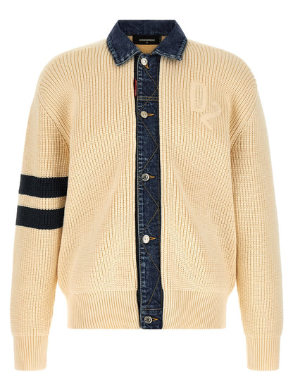 Cárdigan de algodón beige Dsquared²