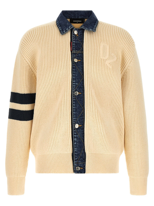 Cárdigan de algodón beige Dsquared²