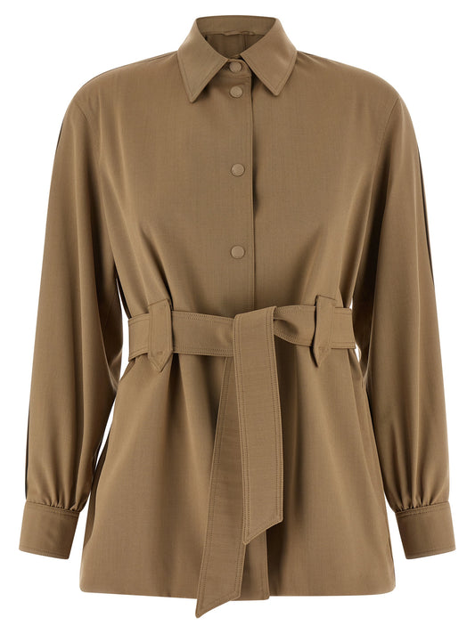 Blusa Max Mara de lana virgen beige