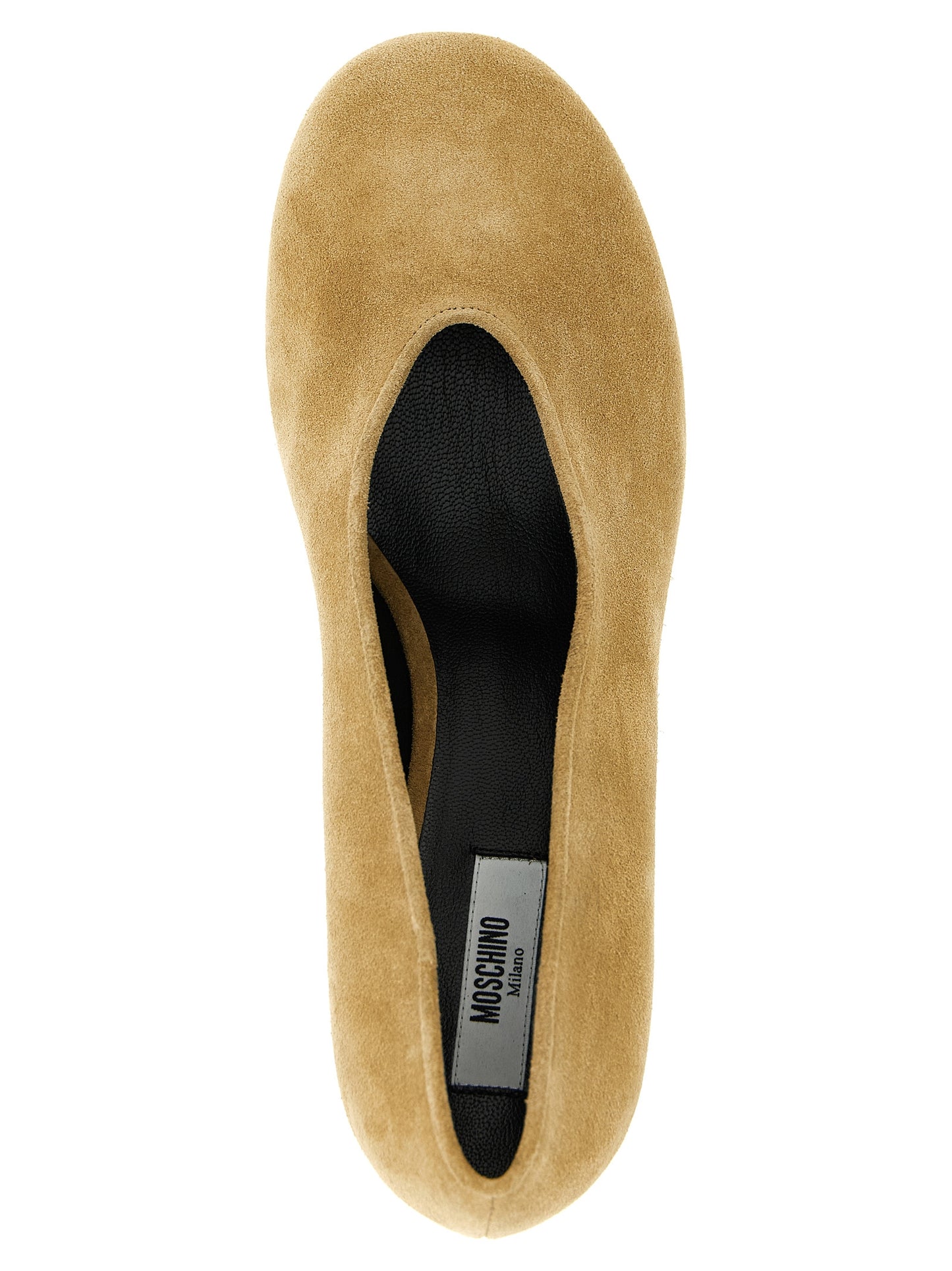 Zapatos de Tacón Medio Moschino de Piel de Becerro Beige