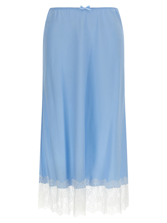 Falda Moschino midi de acetato azul