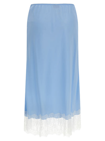 Falda Moschino midi de acetato azul