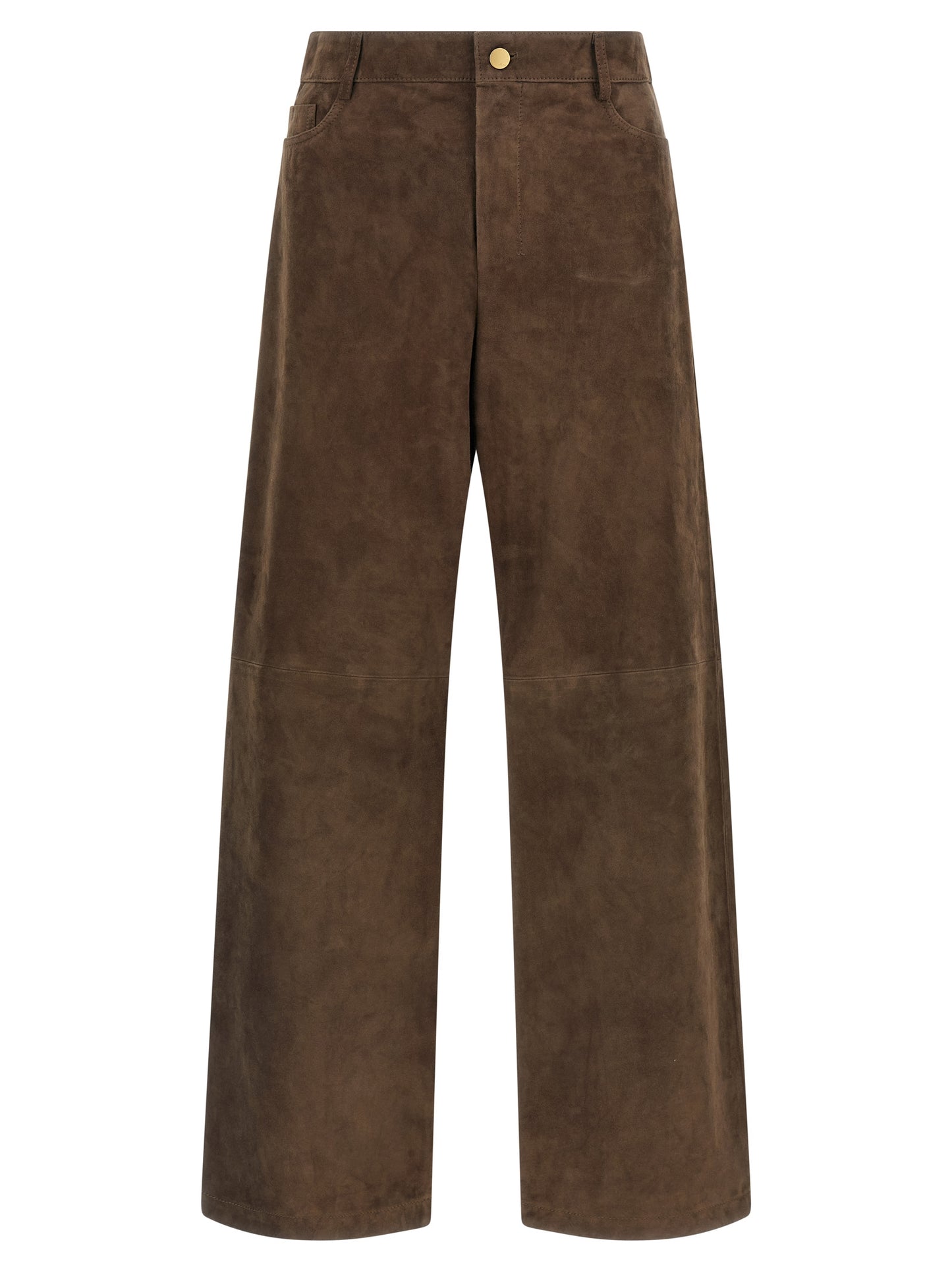 Pantalones Casuales 'S Max Mara de Cuero de Cordero Marrón