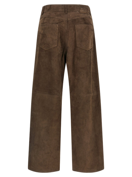 Pantalones Casuales 'S Max Mara de Cuero de Cordero Marrón