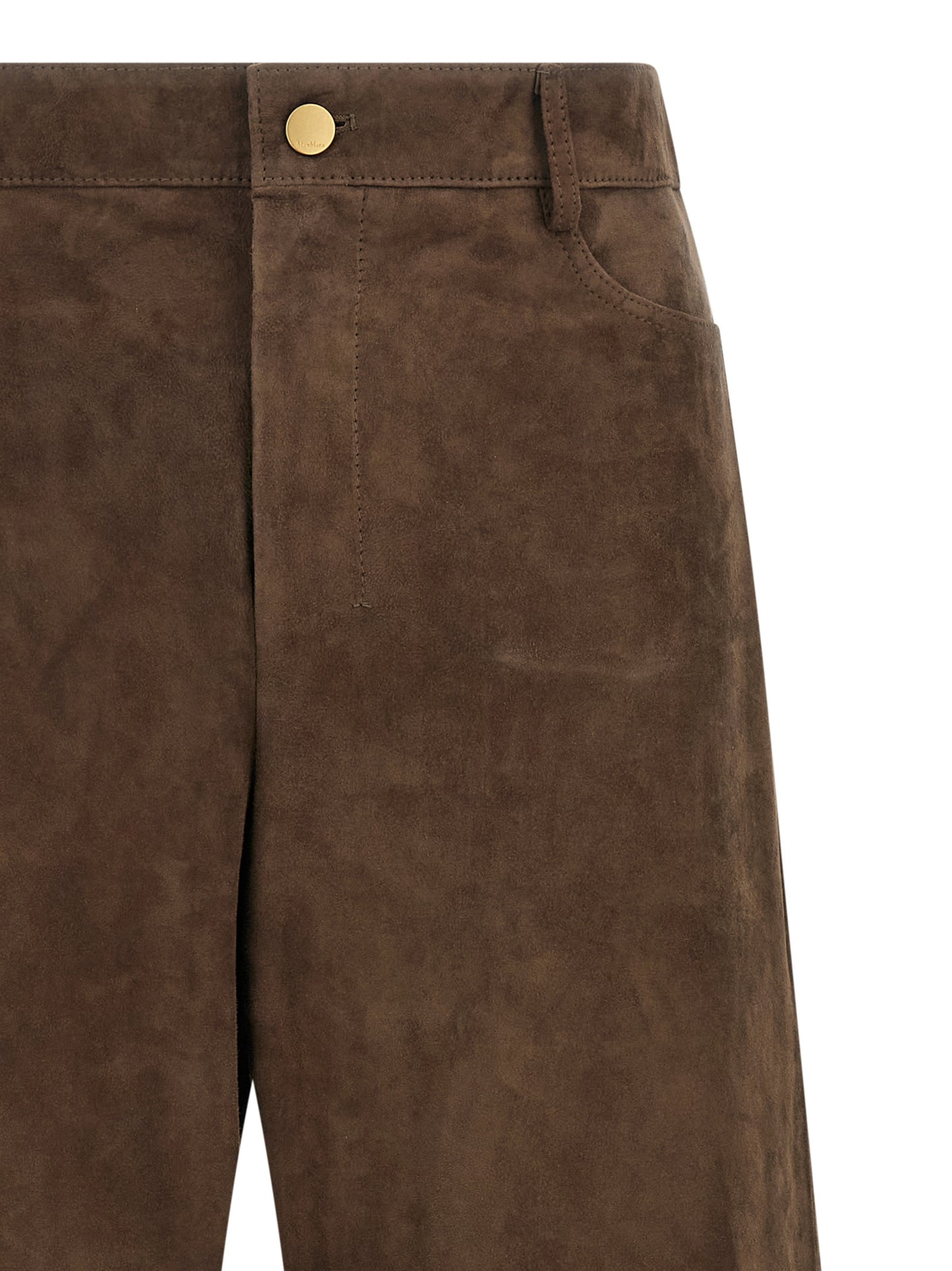 Pantalones Casuales 'S Max Mara de Cuero de Cordero Marrón