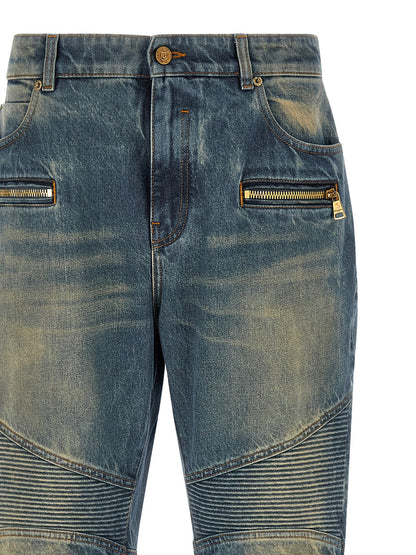 Vaqueros rectos Balmain de algodón azul