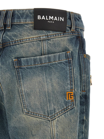 Vaqueros rectos Balmain de algodón azul