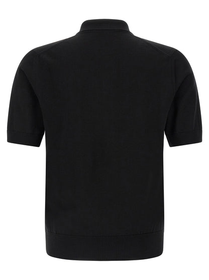 Dolce & Gabbana Black Virgin Wool Polo Shirt