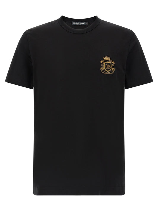 Camiseta de algodón negra Dolce & Gabbana
