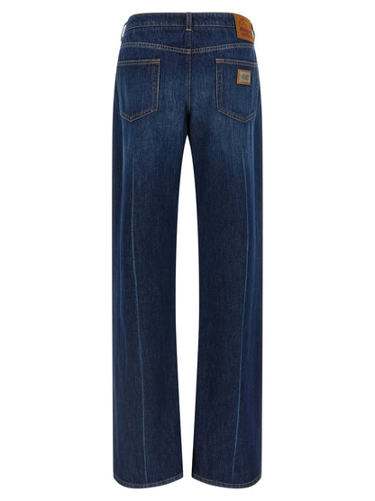 Jeans Dolce & Gabbana droits en coton bleu