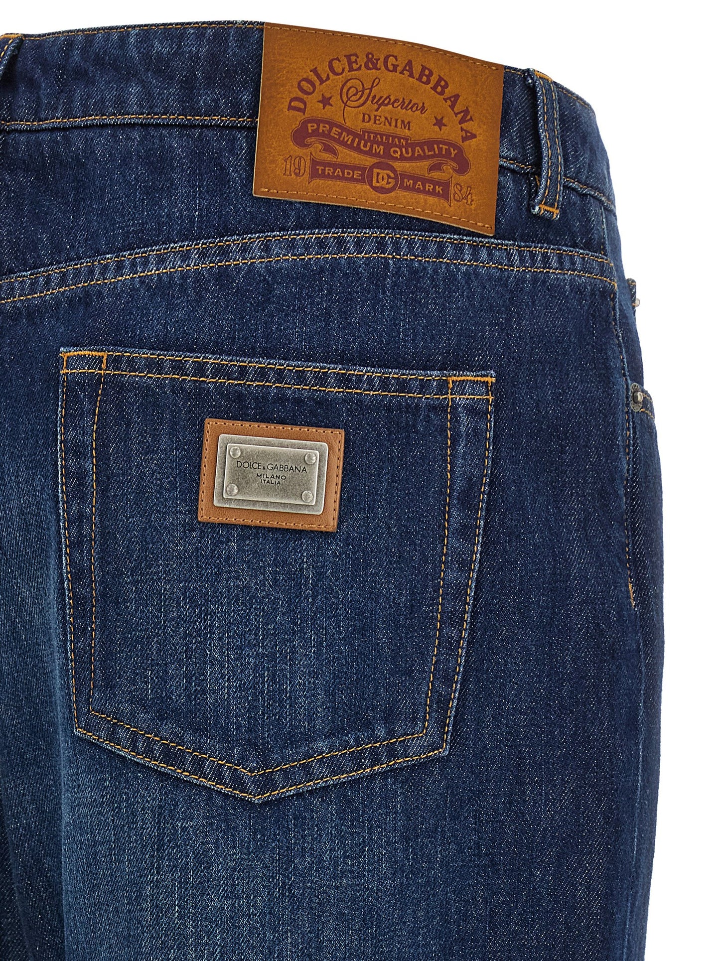 Jeans Dolce & Gabbana droits en coton bleu