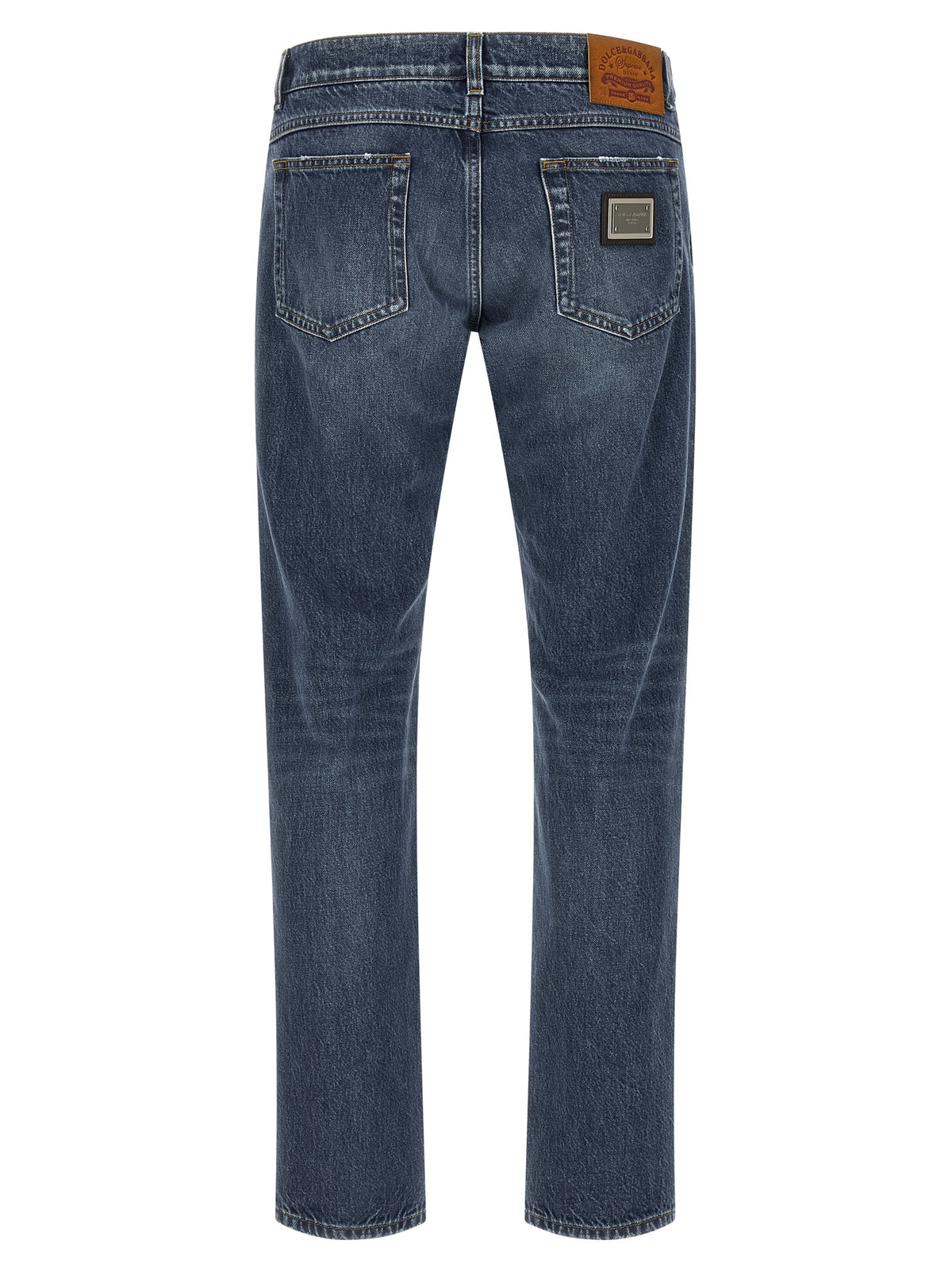 Dolce & Gabbana Blue Cotton Straight-Cut Jeans