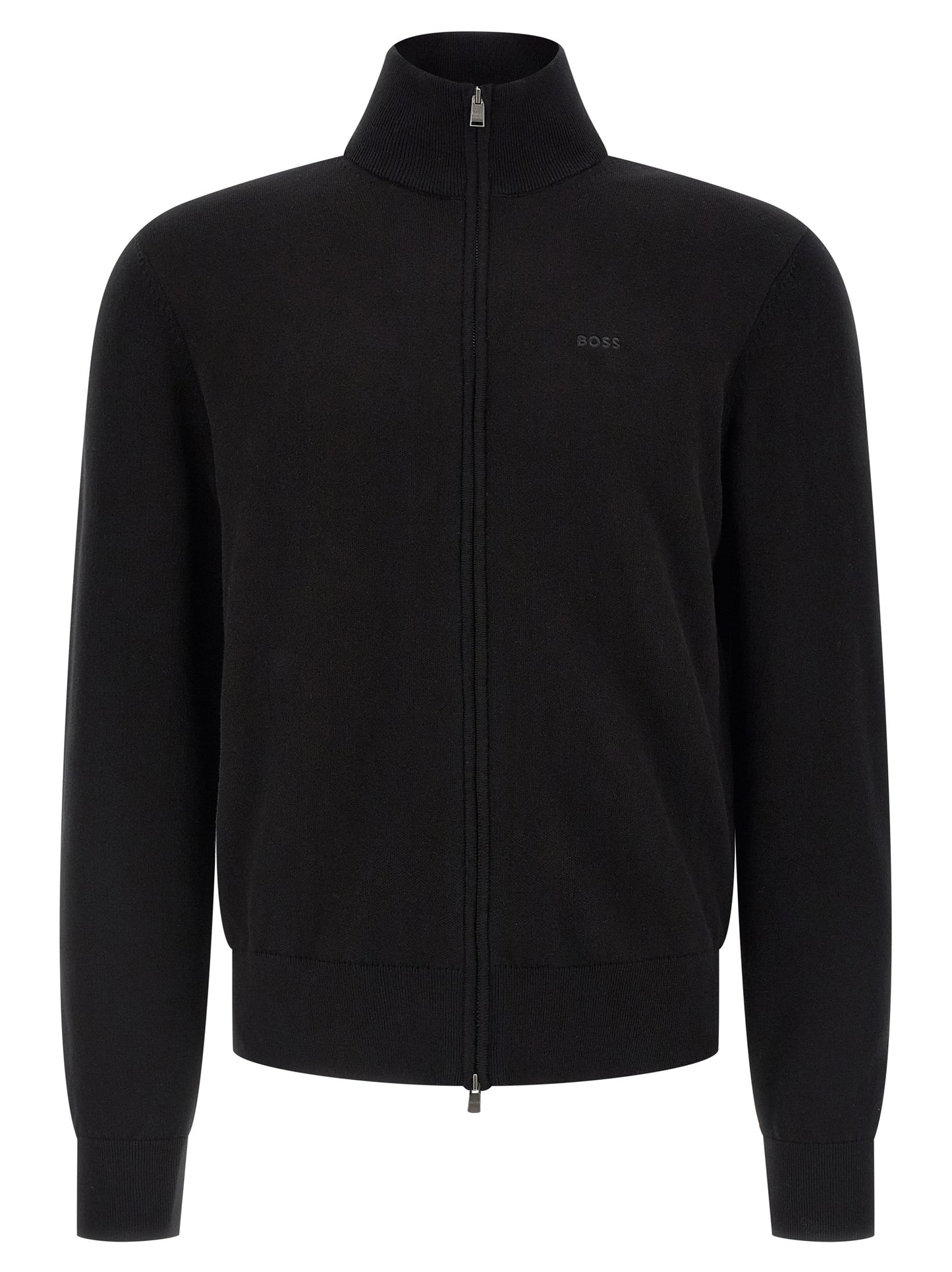 Cardigan en coton noir Hugo Boss