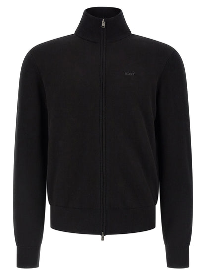 Cardigan en coton noir Hugo Boss