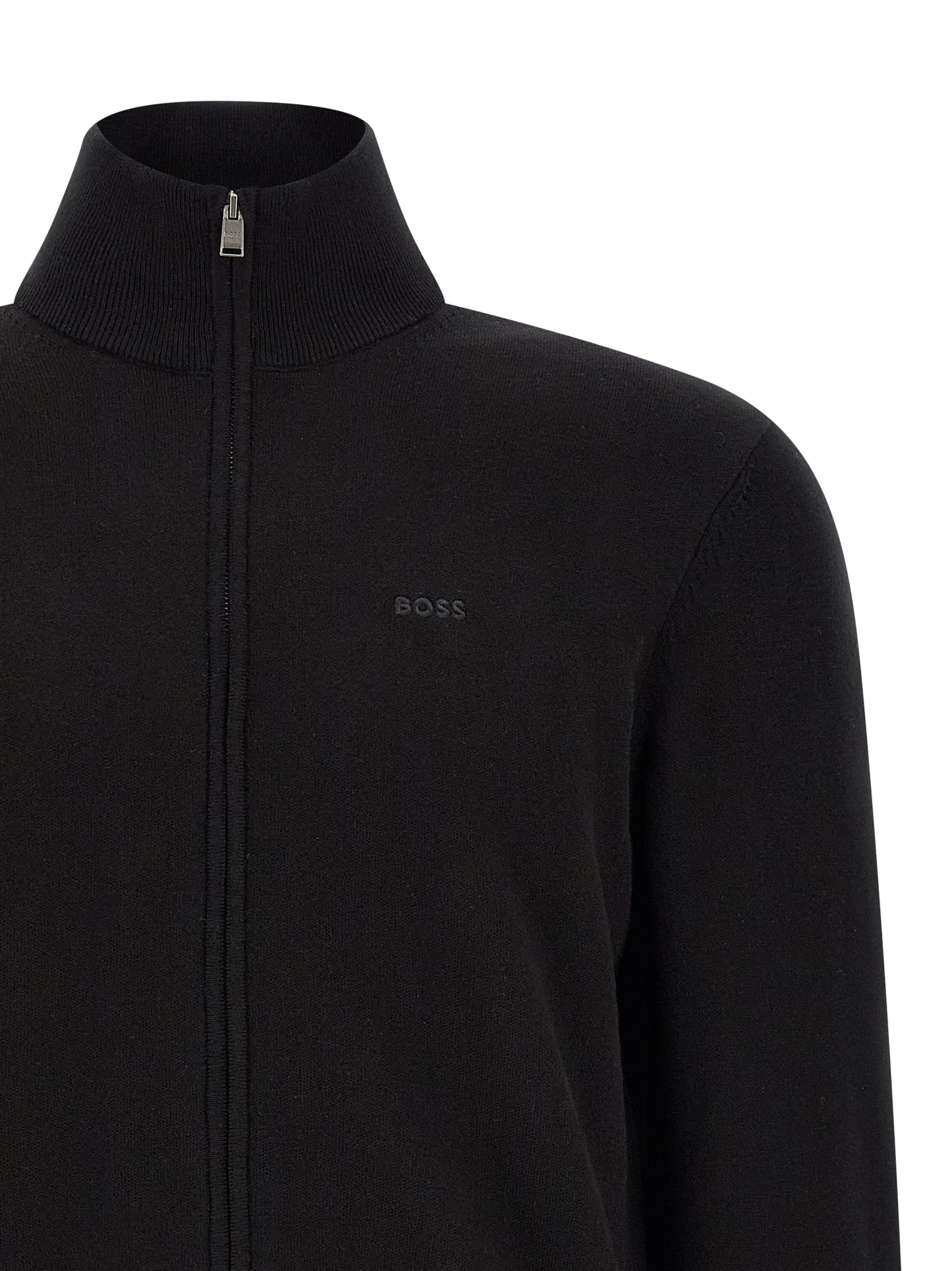 Cardigan en coton noir Hugo Boss