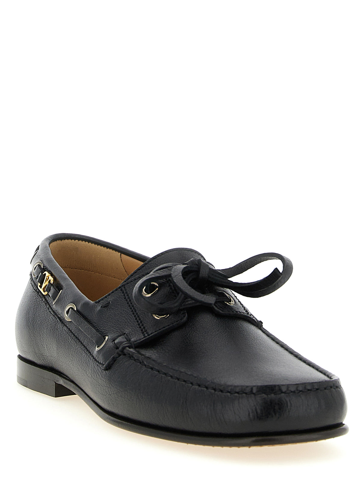 Valentino Garavani Black Buffalo Leather Loafers - Slip-On Design