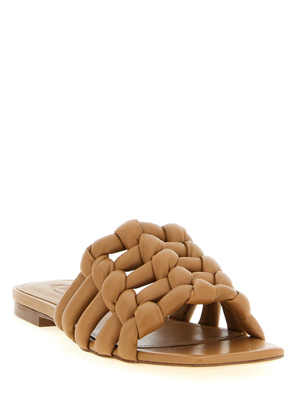 Sandalias Diadema Marrón De Piel De Cordero Nappa Tod's