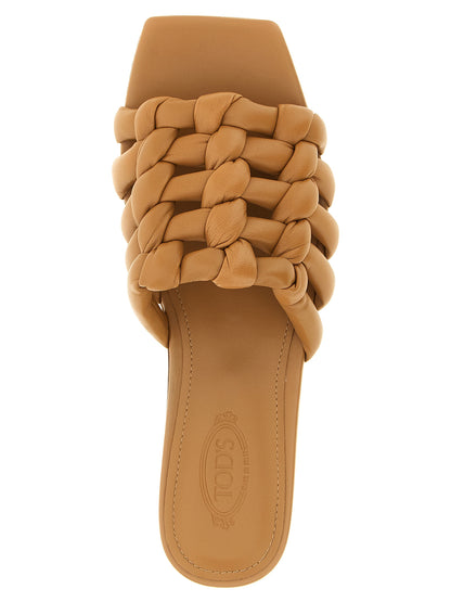 Sandalias Diadema Marrón De Piel De Cordero Nappa Tod's