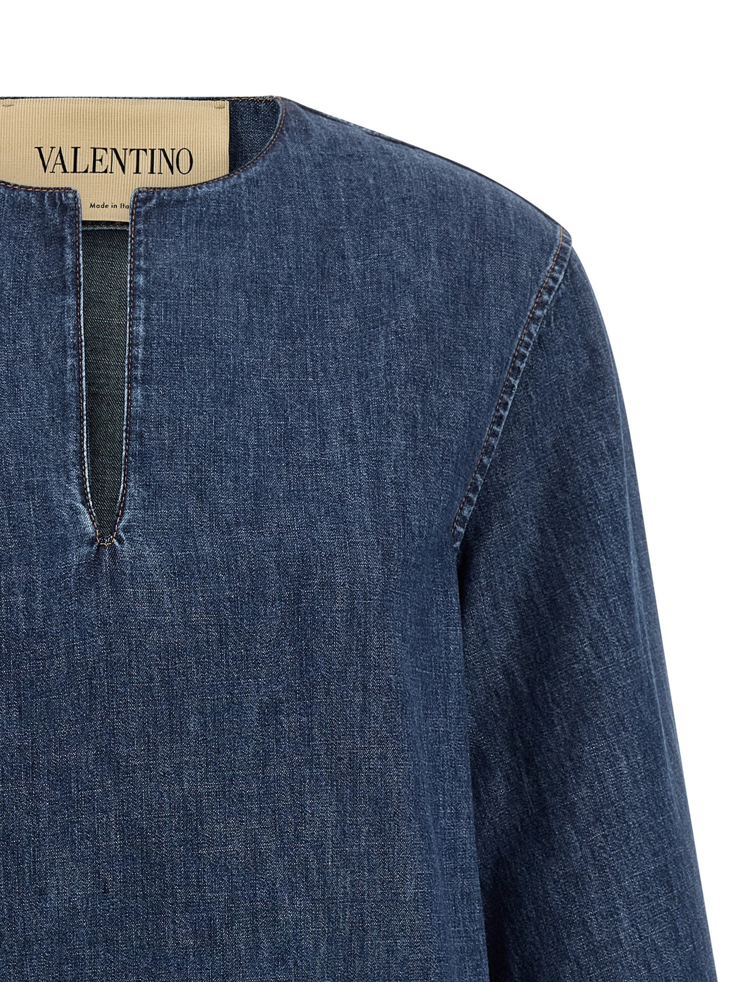 Valentino Garavani Pure Blue Cotton Short Dress