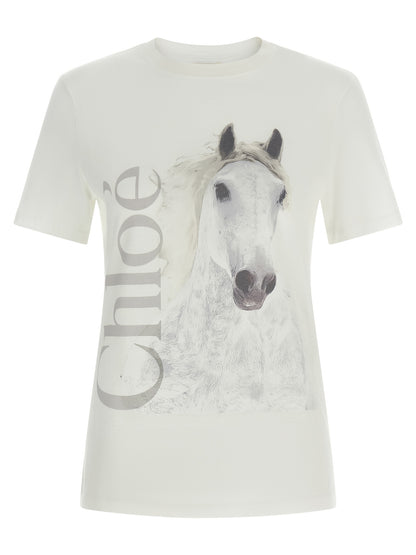 T-shirt en coton blanc Chloé