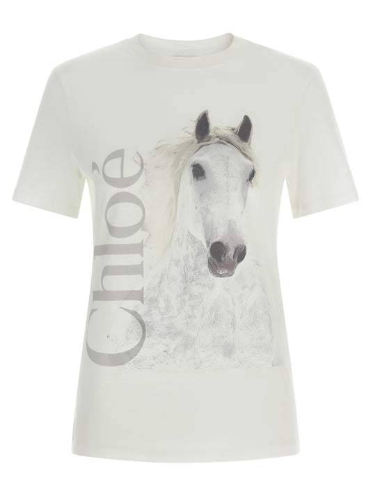 Camiseta de Algodón Blanca Chloé