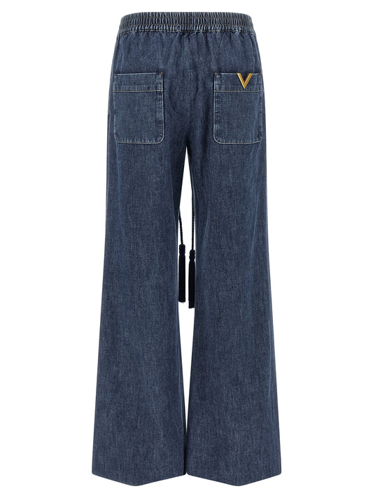 Vaqueros acampanados Valentino Garavani de algodón azul