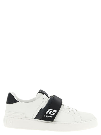 Baskets basses Balmain en cuir de veau bicolore