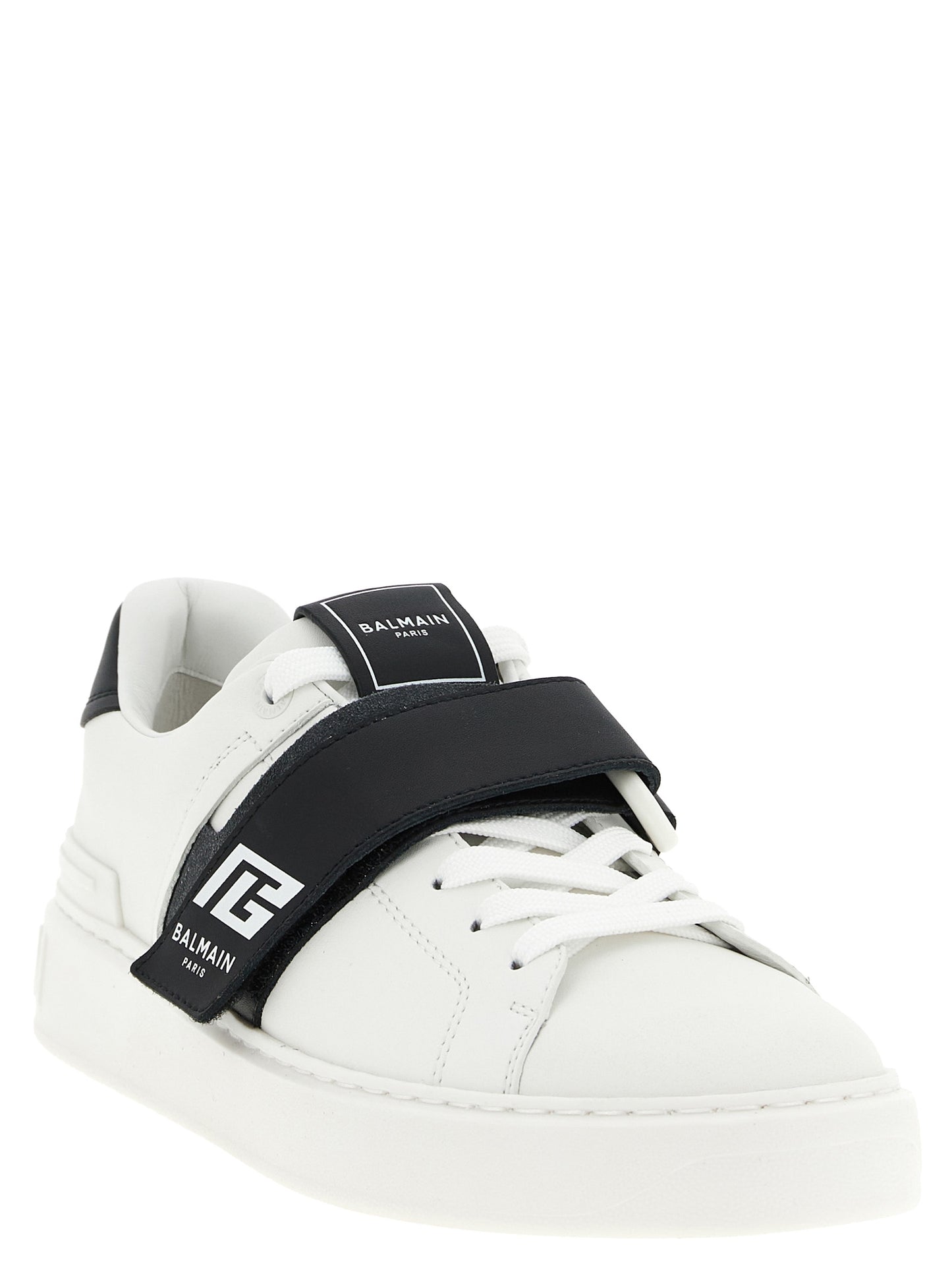 Baskets basses Balmain en cuir de veau bicolore