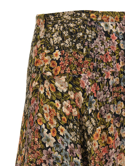 Falda midi de seda multicolor Valentino Garavani