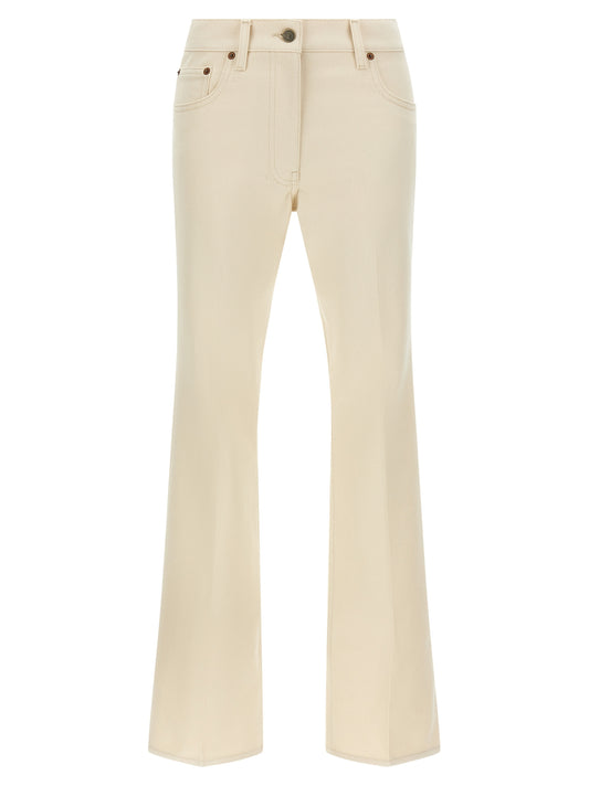 Jean évasé Valentino Garavani en coton beige