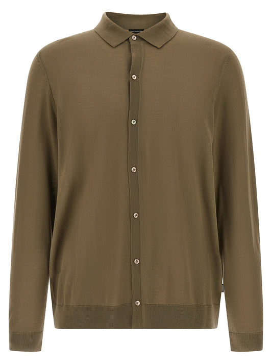 Polo Hugo Boss bicolore en laine vierge