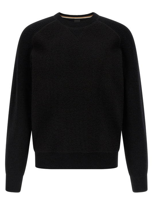 Cardigan en laine vierge noir Hugo Boss