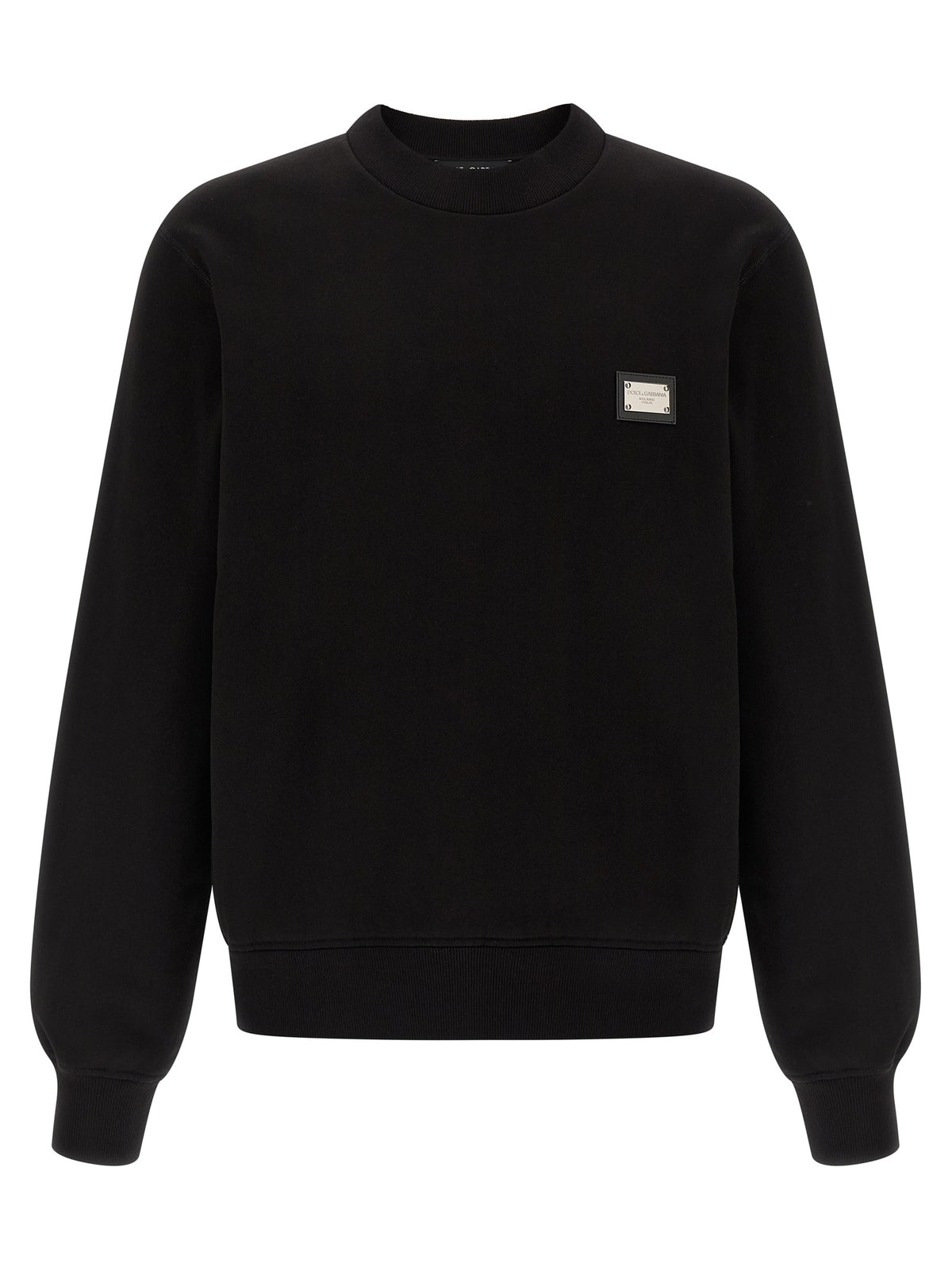 Dolce & Gabbana Sudadera De Algodón Negro Cepillado