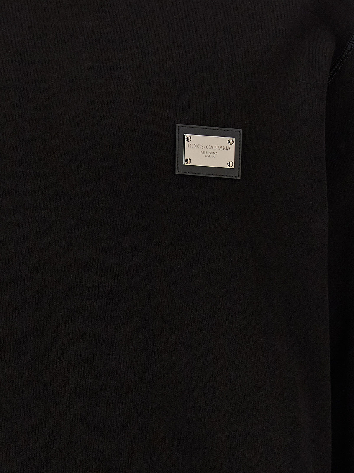 Dolce & Gabbana Sudadera De Algodón Negro Cepillado