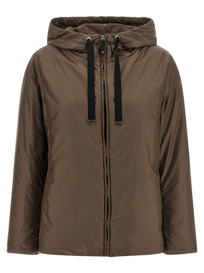 Chaqueta larga Max Mara de poliéster marrón
