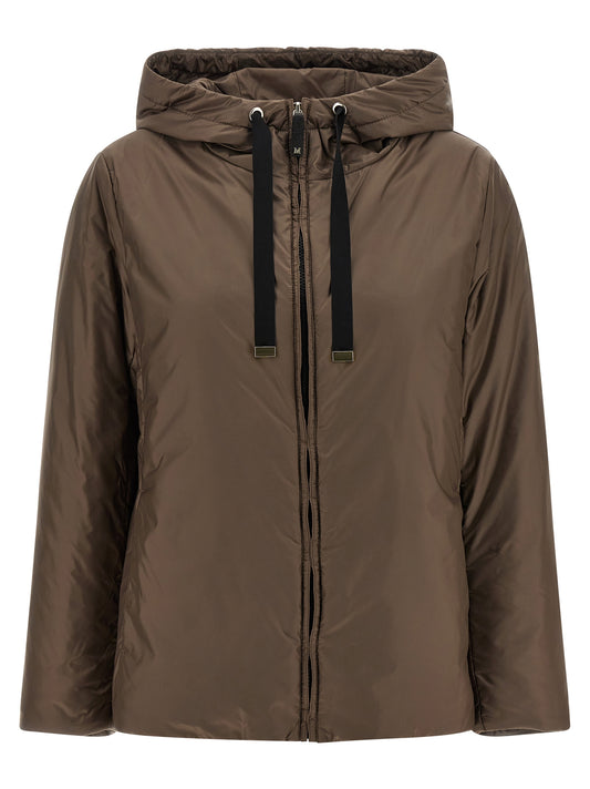 Chaqueta larga Max Mara de poliéster marrón