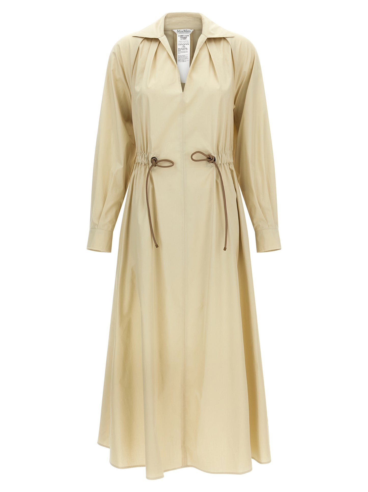 Max Mara Vestido Largo de Algodón Beige