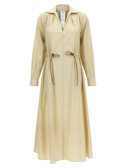 Max Mara Vestido Largo de Algodón Beige