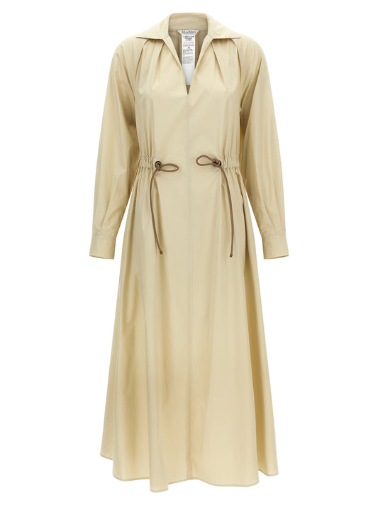 Max Mara Vestido Largo de Algodón Beige