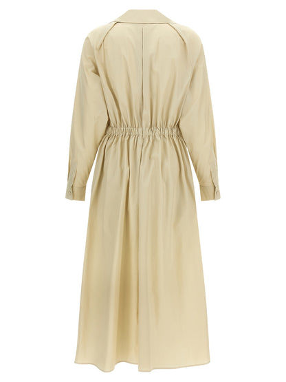 Max Mara Vestido Largo de Algodón Beige