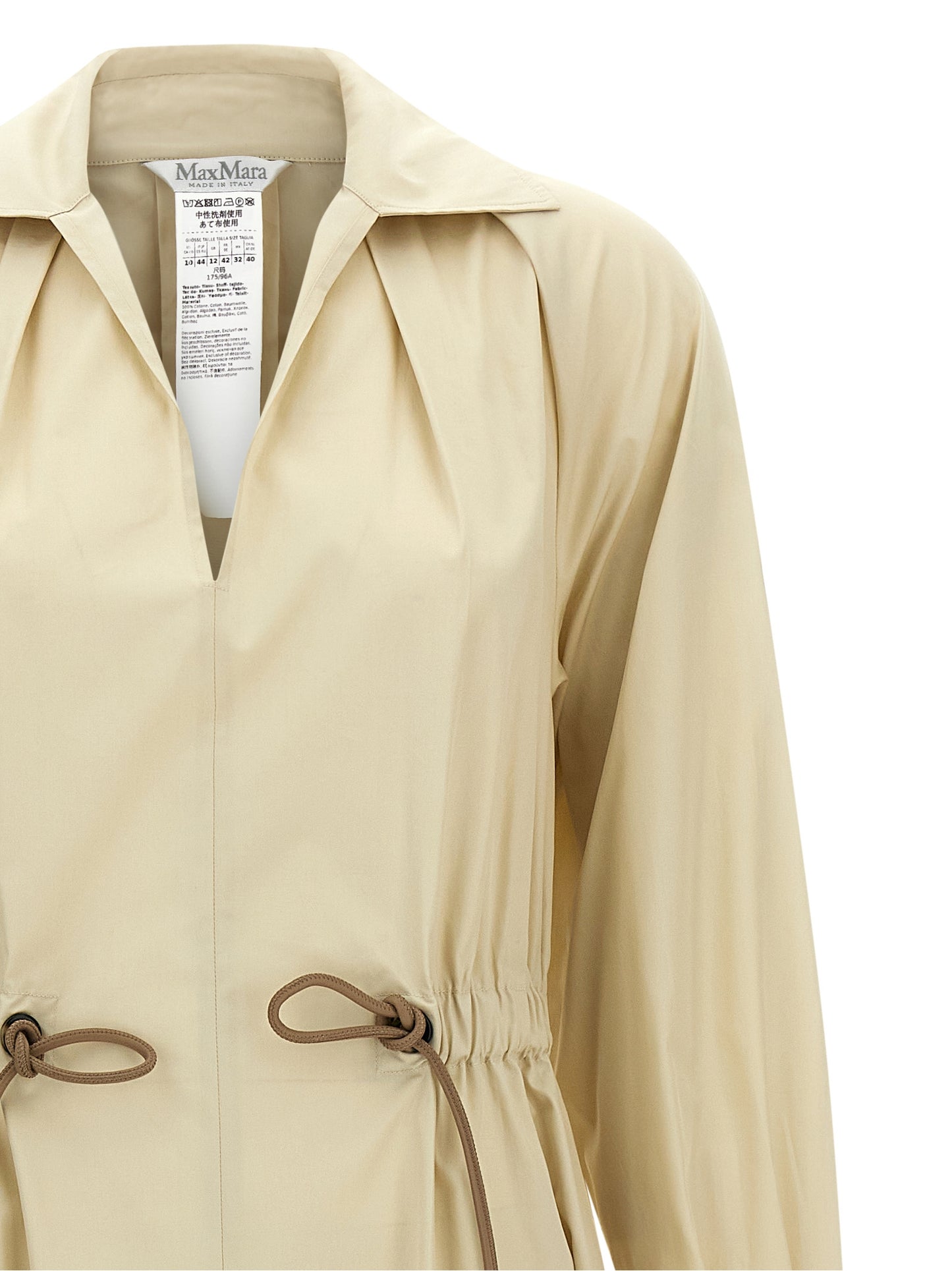 Max Mara Vestido Largo de Algodón Beige