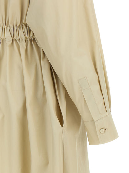 Max Mara Vestido Largo de Algodón Beige