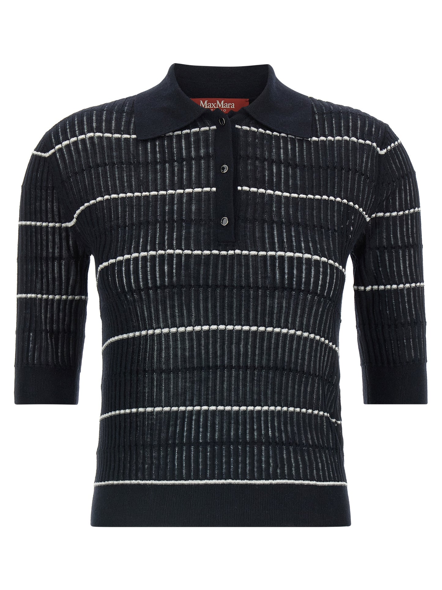 Polo de seda azul Max Mara