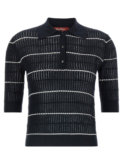 Polo de seda azul Max Mara