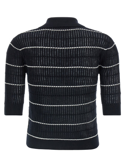 Polo de seda azul Max Mara