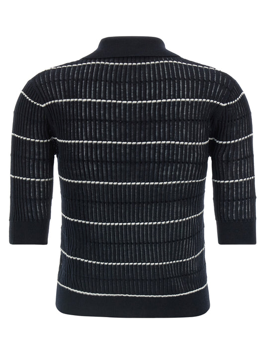 Polo de seda azul Max Mara