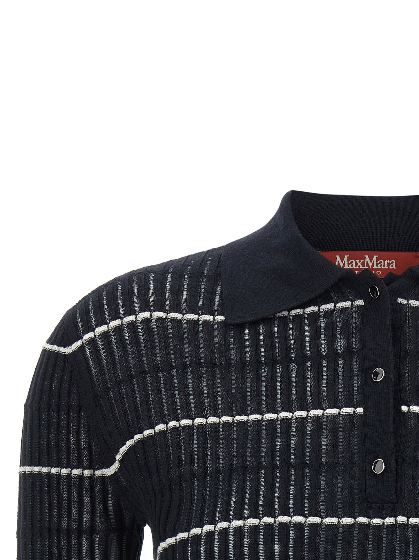 Polo de seda azul Max Mara