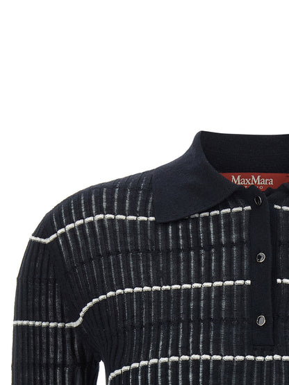 Polo de seda azul Max Mara