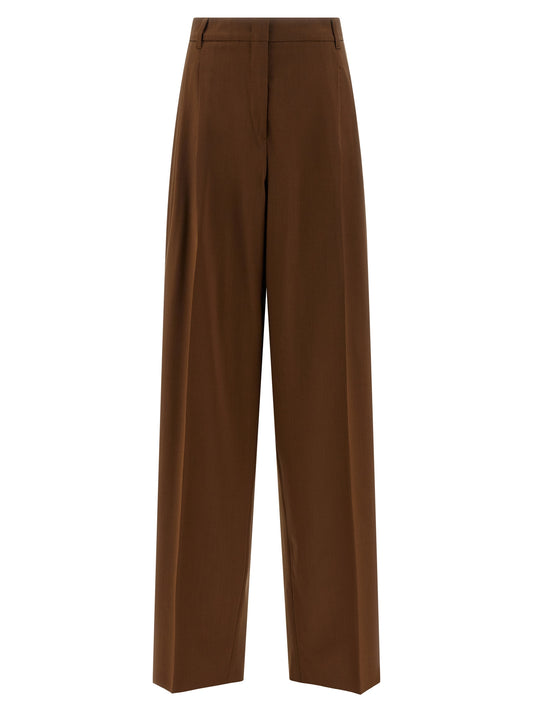 Pantalones casuales Max Mara de lana virgen marrón