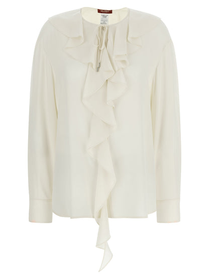Max Mara Blusa de Seda Blanca
